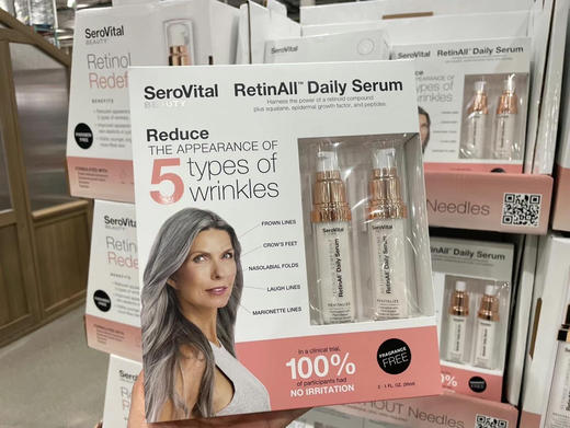 新款来了‼限时特价💰368元/组！🔥️SeroVital 视黄醇角鲨浣➕肽祛皱精华30ml*两瓶装❤️ 无香型 商品图0