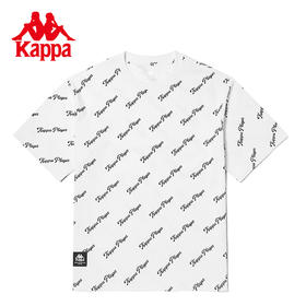 Kappa卡帕满印短袖2023新款男运动T恤休闲针织圆领短袖K0D32TD61