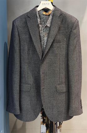 男装修身西服套装/单西 霸道总裁范 深灰人字纹 进口稀缺面料 J204M4662