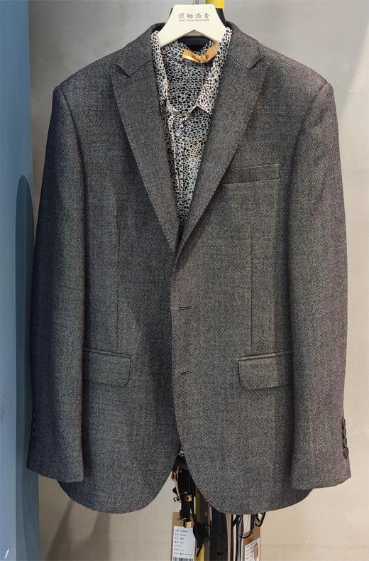 男装修身西服套装/单西 霸道总裁范 深灰人字纹 进口稀缺面料 J204M4662 商品图0