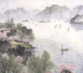  【国画教程】《江南三月》杨柳依依,桃花醉满间 