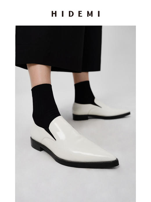 HIDEMI 尖头切尔西一脚蹬皮鞋 商品图6