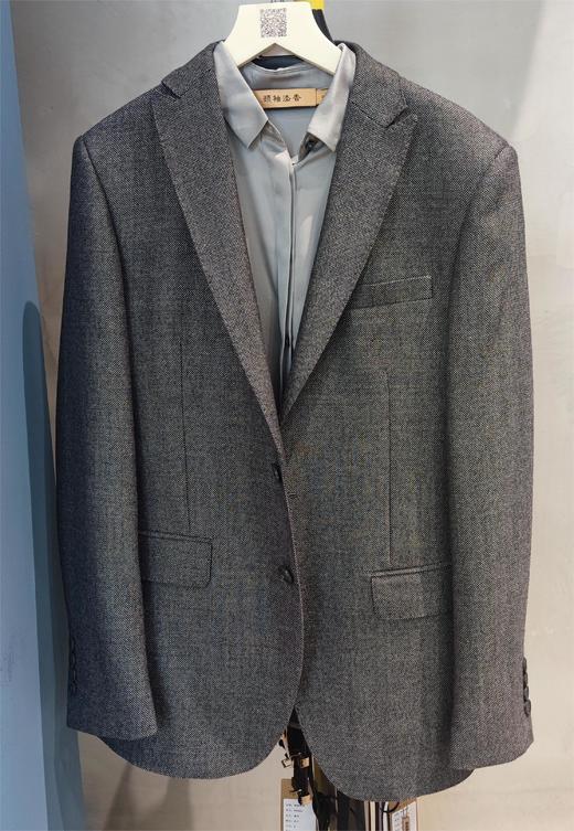 男装修身西服套装/单西 霸道总裁范 深灰人字纹 进口稀缺面料 J204M4662 商品图2