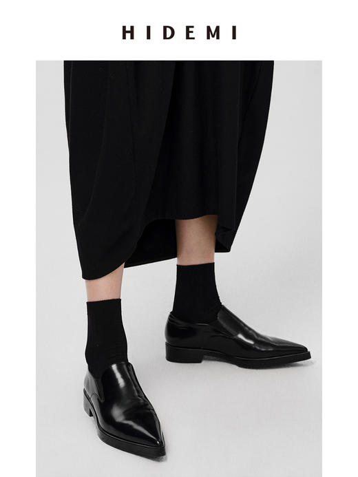 HIDEMI 尖头切尔西一脚蹬皮鞋 商品图5