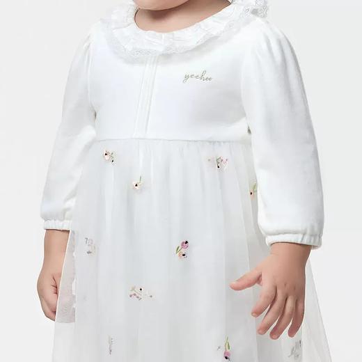 英氏童装婴儿衣服2023春新款女宝纯棉哈衣网纱连体衣YRHAJ1P158A 商品图1