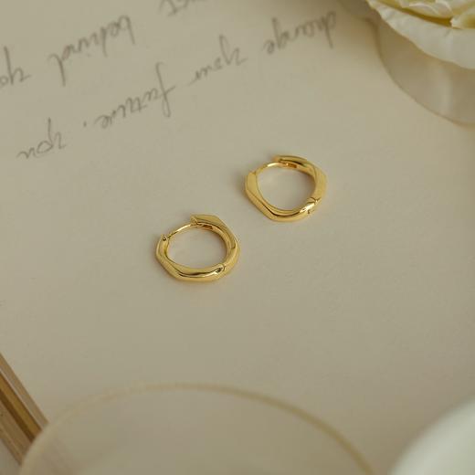 Oflye潮流饰品   金色个性耳环女复古港式耳圈时尚耳扣耳钉饰品 商品图3