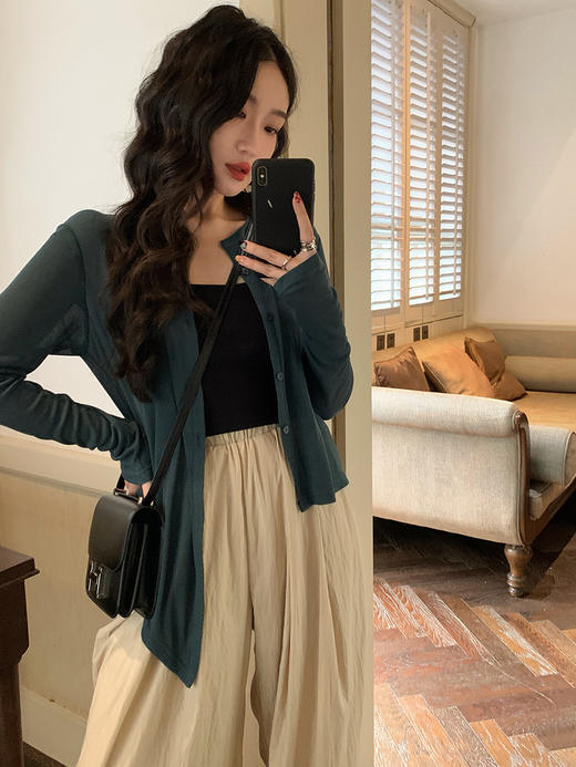 任小艺Lit e mode不规则肌理感防晒设计感开衫针织外套女薄空调衫 商品图2