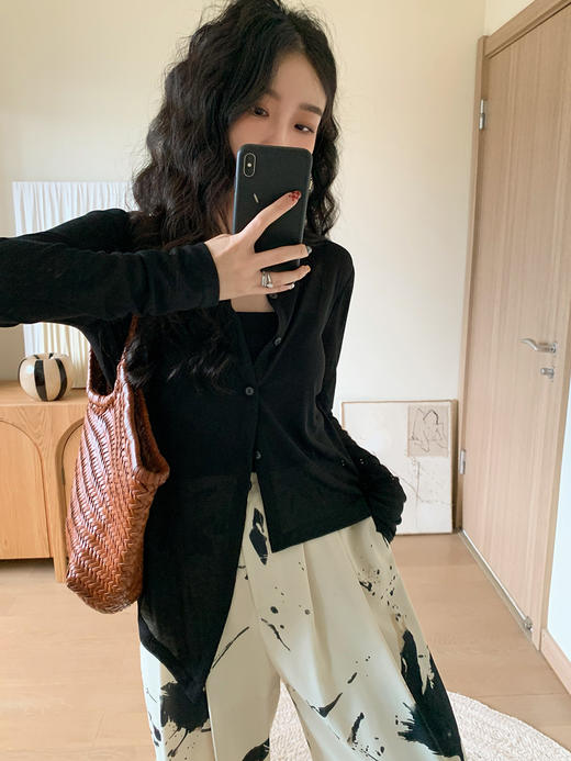 任小艺Lit e mode不规则肌理感防晒设计感开衫针织外套女薄空调衫 商品图4