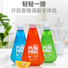 【中欧班列精选】韩国倍瑞傲派缤牙膏 原装进口液体按压式亮白清洁清异味牙膏 285g/瓶WHBX