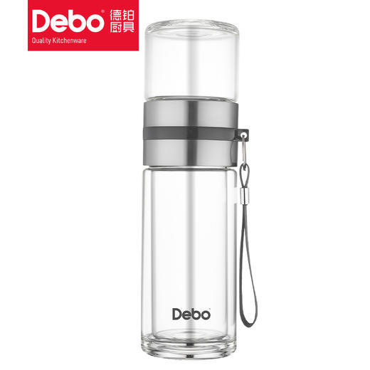 Debo德铂特尔斯高硼硅玻璃杯便携式茶杯泡茶水杯分离中式乐扣水壶260ml 商品图6