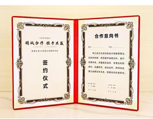 a4签约本绒面烫金战略合作仪式协议书商务会议资料收纳合同文件夹 商品图4