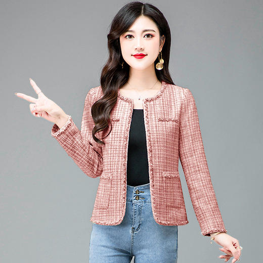 优雅小香风，圆领修身版型小外套QYM-HSY-S23A017-Y 商品图2