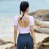 【双磨裸感】镂空美背系绳带胸垫运动上衣 商品缩略图0