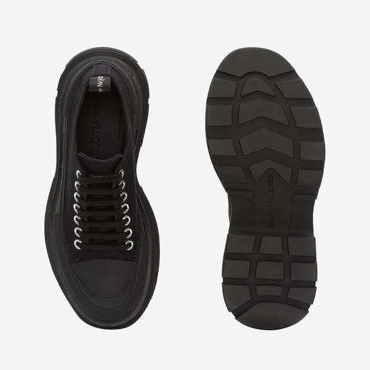 ALEXANDER MCQUEEN 亚历山大.麦昆 女士字母徽标压花休闲运动鞋 黑色 697072 W4MV2 1000 商品图3