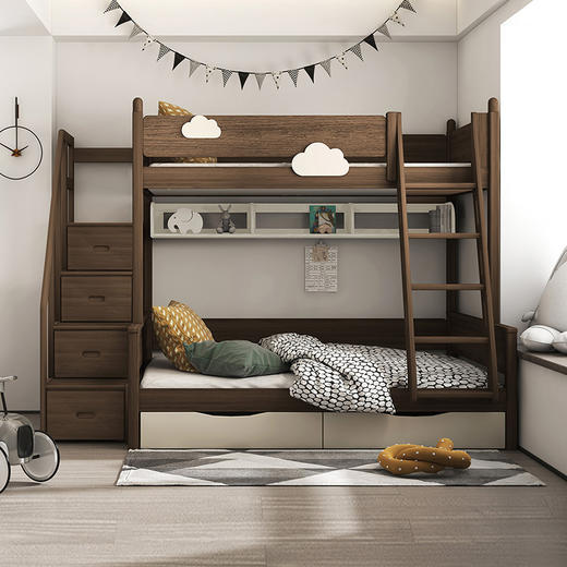 喜梦宝双层床上下床北欧简约子母床云朵上下铺组合高低床 商品图0