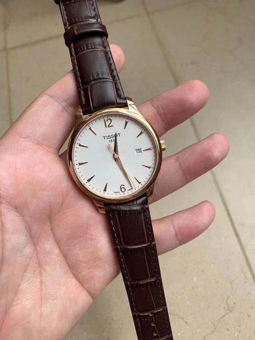 天梭TISSOT男士大三针超薄腕表，型号T063 商品图3