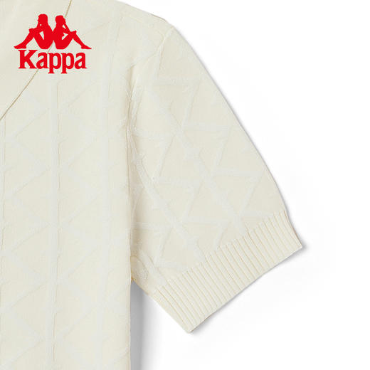Kappa卡帕短袖2023新款女针织POLO衫半拉链运动短袖休闲提花T恤 商品图4