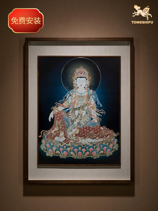 铜师傅 手工錾刻 铜雕画《水月观音》客厅餐厅玄关背景墙装饰画 商品图0