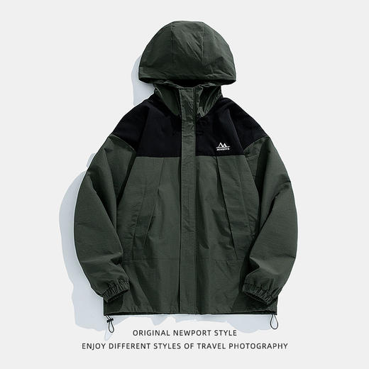 「三款配色」韩路日系男装 户外冲锋衣外套 男春季新款复古撞色拼接工装夹克潮上衣 商品图4