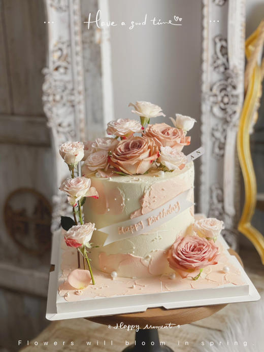 春的日记，鲜花蛋糕，请提前2天下单，因花材绽放时间不等，颜色或有微量差异 商品图0