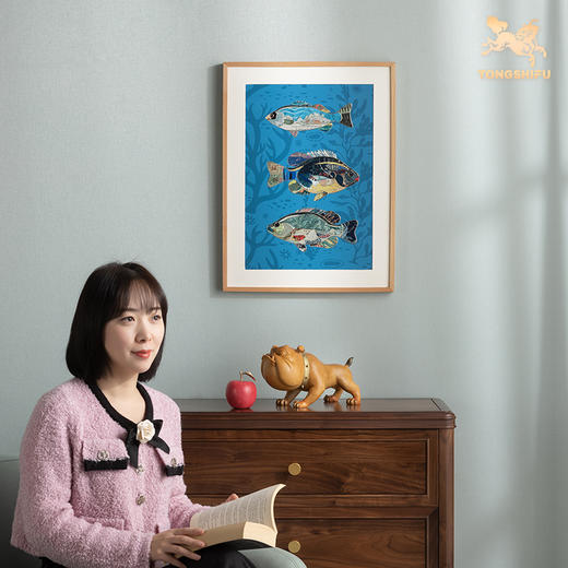 铜师傅 手工錾刻 铜雕画《热带鱼之三》 商品图4