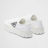 【二】PRADA 普拉达 女士 Double Wheel 厚底尼龙华达呢橡胶三角徽标系带休闲运动鞋 白色 1E260M 3LFX F0009 商品缩略图1