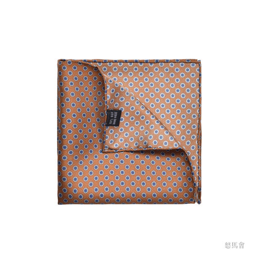 棕色波点蚕丝手工口袋巾 商品图0