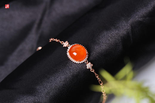 南红保山冰红手链【星月】 925银镶 商品图0