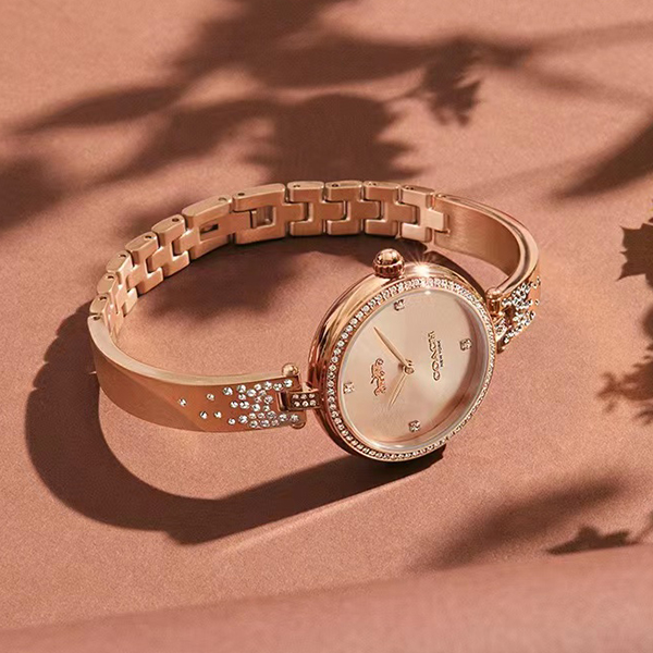 现货速发！【送镶钻玫瑰金手镯】COACH蔻驰 人造水晶系列女款手表