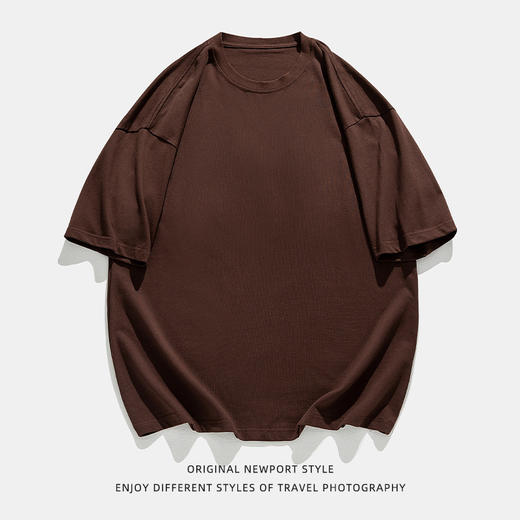 「十款配色！ 250g重磅棉」韩路日系男装 250g重磅纯棉T恤 男春夏新款宽松多色打底衫短袖上衣 商品图4