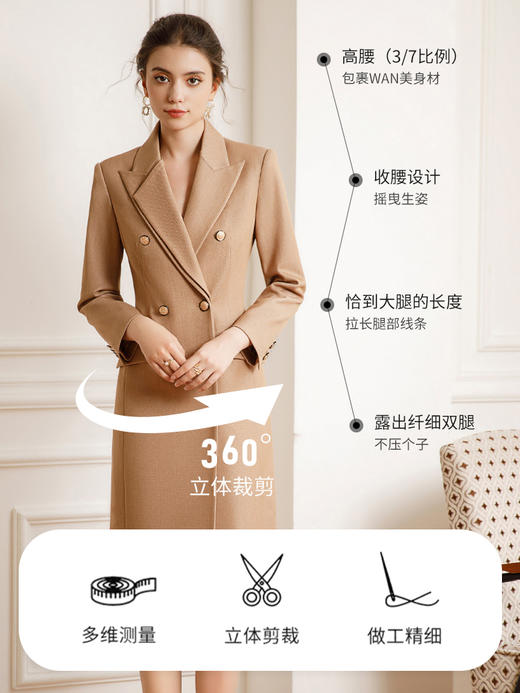 艾尚臣双排扣职场气质职业连衣裙收腰显瘦知性女装西装裙休闲裙子 商品图1