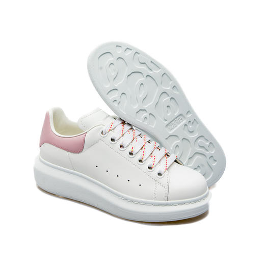 ALEXANDER MCQUEEN 亚历山大.麦昆 女士小牛皮系带粉色尾大廓形休闲运动鞋 白色 718139 WHGP5 8937 商品图2