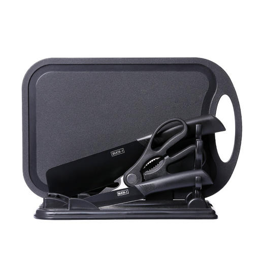 「六件套！颜值派」黑钢切菜刀家用厨房用品工具菜刀菜板黑色钢刀水果刀辅食宿舍砧板组合 商品图4