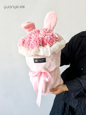 【“兔”你开心】兔耳朵粉色康乃馨花束