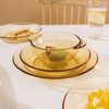Debo德铂尤妮思琥珀色高硼硅玻璃碗盘子甜品水果沙拉碗耐高温家用大碗盘 商品缩略图4