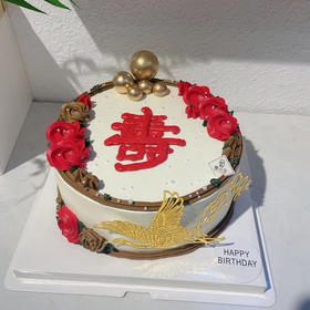 福寿双全—老人祝寿生日蛋糕