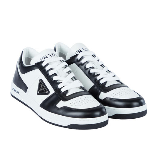 【三】PRADA 普拉达 男士 DOWNTOWN 皮革金属三角形徽标系带休闲运动鞋 混色 2EE364 3LKG F0T8F 商品图1