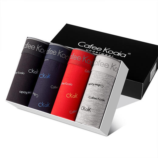 「4条礼盒装」CALEJNKAVJN男士四角内裤 平角裤莫代尔夏季短裤平角内衣内裤男潮4条装 商品图1