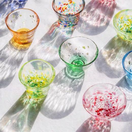 日本津轻纯手工日式清酒杯家用茶杯彩色玻璃杯 商品图1