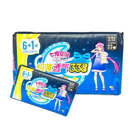 七度空间少女极薄透气棉柔超长夜用338mm6+1