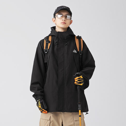 「三款配色」韩路日系男装 户外冲锋衣外套 男春季新款复古撞色拼接工装夹克潮上衣 商品图2