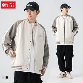 「两款配色」韩路日系男装 2023春季新款撞色设计棒球服外套潮流宽松夹克上衣