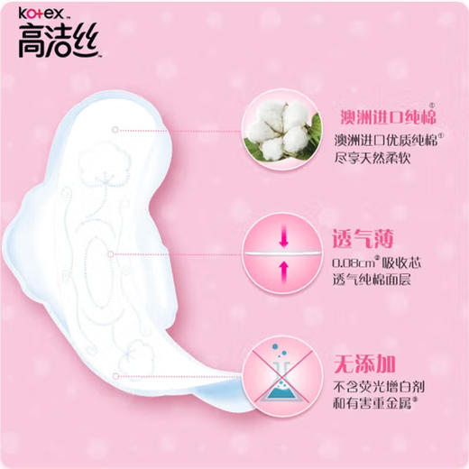 高洁丝亲柔无忧卫生巾夜用420mm3片 商品图6