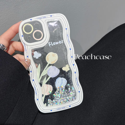 「苹果系列」小众艺术流沙郁金香适用苹果14promax手机壳iPhone1312pro手机膜壳 商品图3