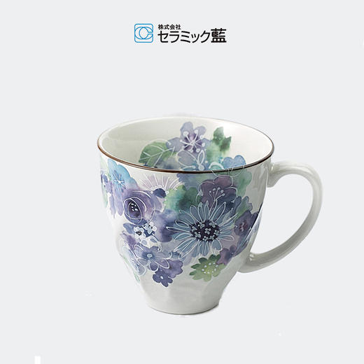 日本原产ceramic 蓝12月花系列陶瓷马克杯水杯杯子 商品图5