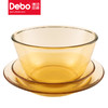 Debo德铂尤妮思琥珀色高硼硅玻璃碗盘子甜品水果沙拉碗耐高温家用大碗盘 商品缩略图9