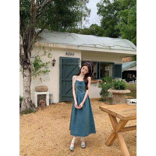 大码女装韩版抹胸牛仔吊带连衣裙+短款长袖开衫胖MM两件套 商品图5