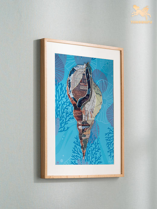 铜师傅 手工錾刻 铜雕画《海螺之一》客厅餐厅玄关背景墙装饰画 商品图2
