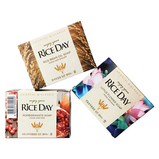 【中欧班列精选2块】韩国大米皂润/柔/清 原装进口洗脸洗澡沐浴控油肥大米皂  100g/块WHBX 商品图7