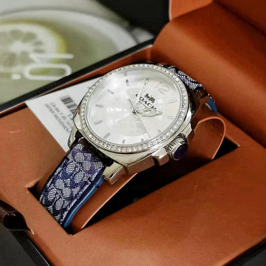 现货速发！【送镶钻玫瑰金手镯】COACH蔻驰 人造水晶系列女款手表 商品图3